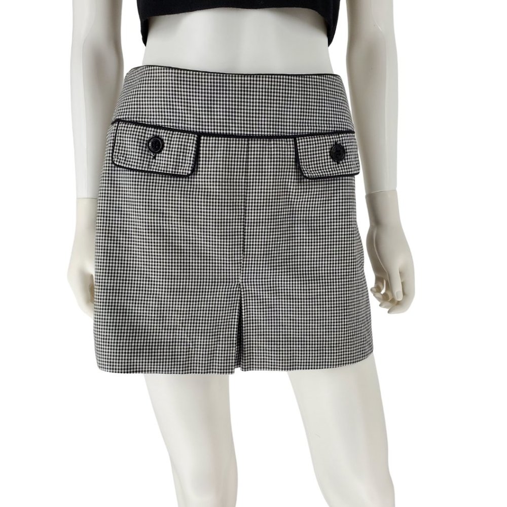 Ben Sherman Houndstooth Mod Black Pleated Skirt